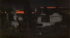 Italian Cemetery at Dusk, 1880. Creator: Adam Chmielowski