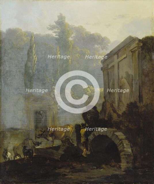 Italian Cemetery, c1660-1665. Creator: Adam Pynacker.