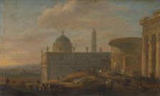 Italian city view, 1650-1689. Creator: Jacob van der Ulft