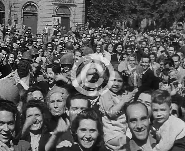 Italian Civilians Cheering, 1944. Creator: British Pathe Ltd.