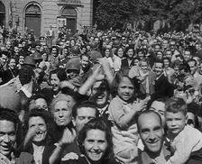 Italian Civilians Cheering, 1944. Creator: British Pathe Ltd