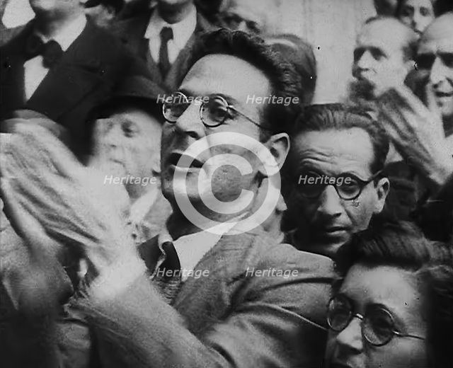Italian Civilians Applauding a Speech About Removing the Italian Monarchy, 1943-1944. Creator: British Pathe Ltd.