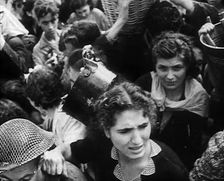 Italian Civilians Gathering Water in Naples, 1943-1944. Creator: British Pathe Ltd
