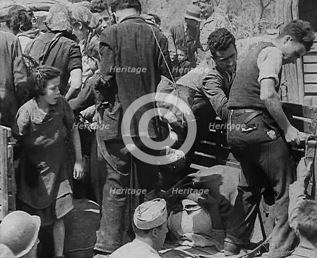Italian Civilians in a US Army Truck, 1943-1944. Creator: British Pathe Ltd.