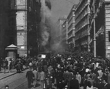 Italian Civilians Moving Slowly Through Bomb-Damaged Naples, 1943-1944. Creator: British Pathe Ltd