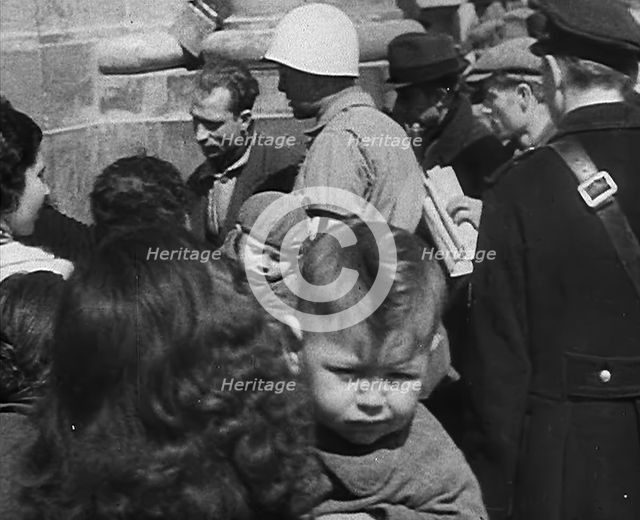 Italian Civilians Milling Around Naples, 1943-1944. Creator: British Pathe Ltd.