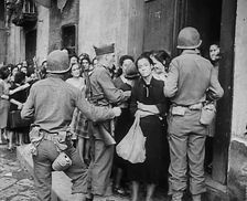 Italian Civilians Queuing for Food, 1943-1944. Creator: British Pathe Ltd