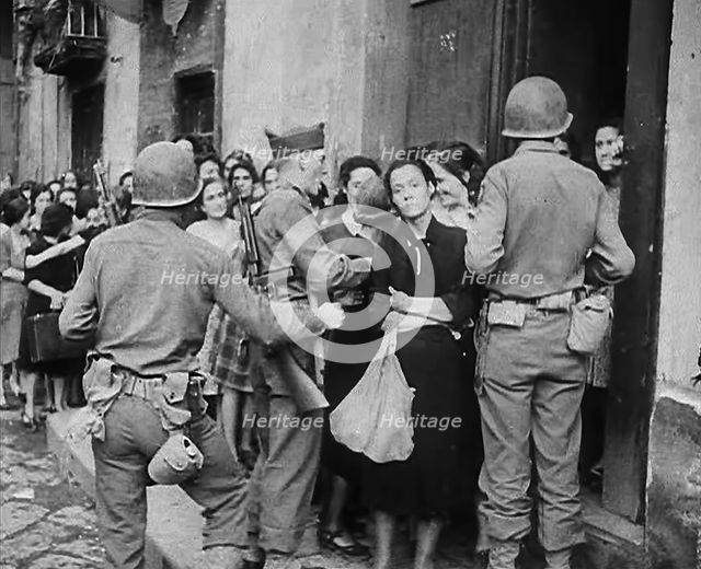 Italian Civilians Queuing for Food, 1943-1944. Creator: British Pathe Ltd.