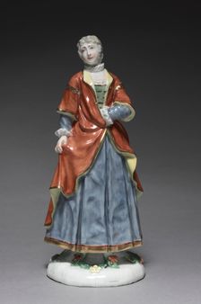 Italian Comedy Figure: Isabella, c. 1753. Creator: Fürstenberg Porcelain Factory (German); Simon Feilner (German, 1798)