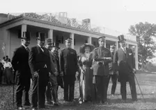 Italian Commission To U.S. - Commission at Mount Vernon. Front: Ambassador Macchi Di..., 1917. Creator: Harris & Ewing