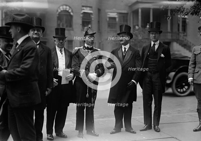 Italian Commission To U.S. - Ferdinand, Prince of Udine, Center; Ambassador Macchi Di Cell..., 1917. Creator: Harris & Ewing.