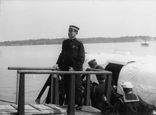 Italian Commission To U.S. - Marconi Leaving Boat, 1917. Creator: Harris & Ewing