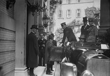 Italian Commission To U.S. - Marconi Leaving Car, 1917. Creator: Harris & Ewing