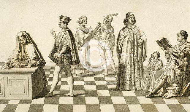 Italian costume of the 15th century, (19th century).  Creator: Unknown.