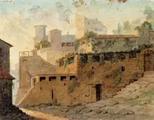 Italian country castle, 1830-1873. Creator: Robert Wilhelm Ekman
