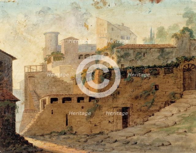 Italian country castle, 1830-1873. Creator: Robert Wilhelm Ekman.