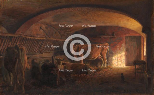 Italian Cowshed, 1909. Creator: Niels Skovgaard.