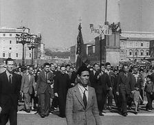 Italian Crowds Marching to St. Peter's Square, 1944. Creator: British Pathe Ltd