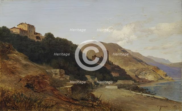 Italian evening landscape (autumn evening on the Riviera near Bordighera), undated. Creator: Carl Hasch.