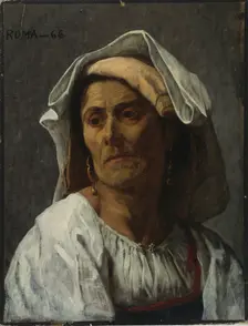 Italian female model, 1866. Creator: Adolf von Becker