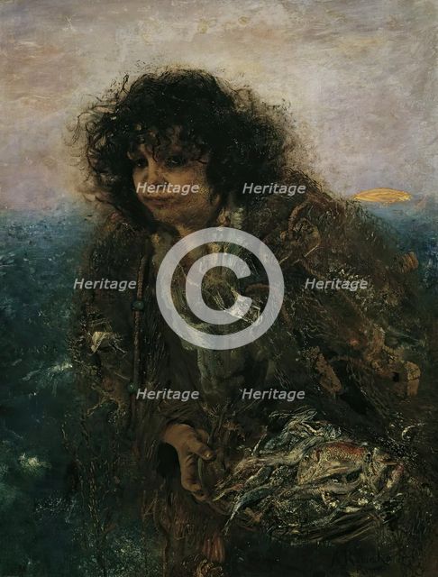 Italian fisherman child, 1873/1875. Creator: Anton Romako.