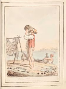 Italian Fisherman, leaf from A Collection of Dresses by David Allan Mostly from Nature 1776. Creator: David Allan