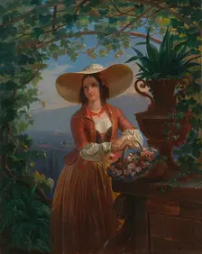 Italian Flower-Girl, 1845. Creator: Robert Wilhelm Ekman
