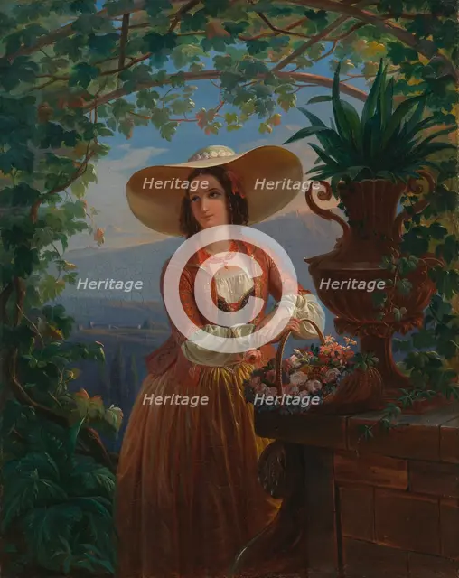 Italian Flower-Girl, 1845. Creator: Robert Wilhelm Ekman.
