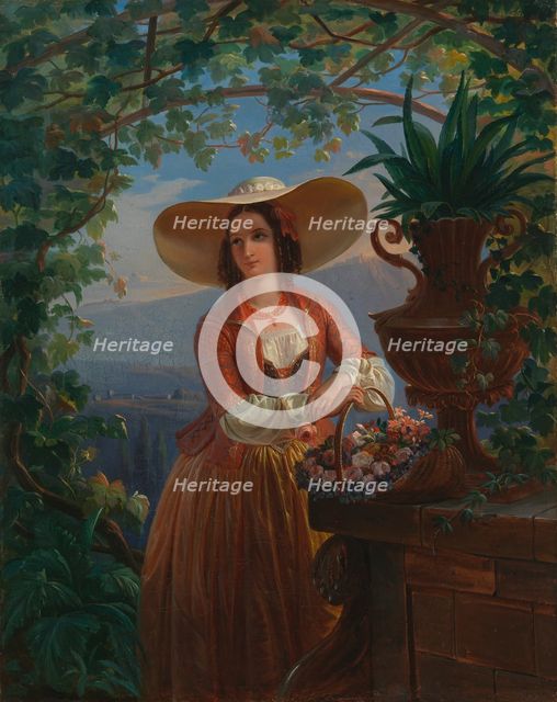 Italian Flower-Girl, 1845. Creator: Robert Wilhelm Ekman.