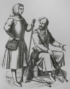 Italian gardener and woodcutter in the 14th century, 1878. Creator: Unknown