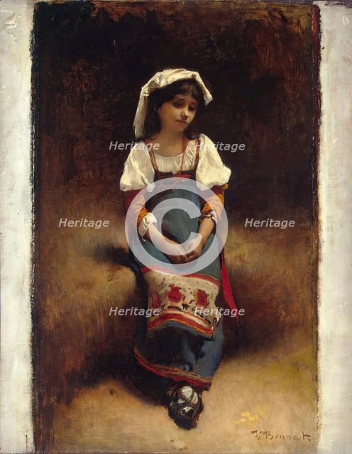 Italian girl, 1865. Creator: Leon Joseph Florentin Bonnat.