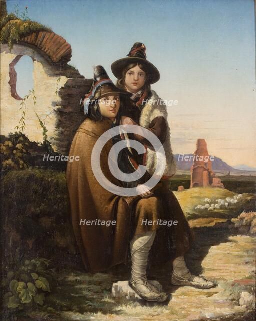 'Italian goatherds', 1820-1885. Artist: Penry Williams.