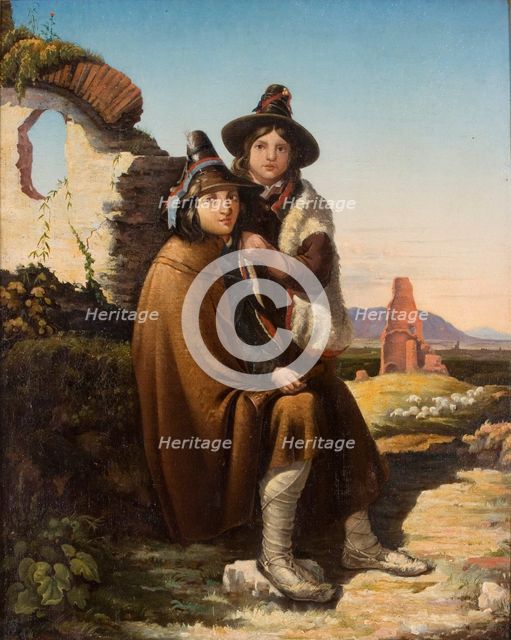 'Italian goatherds', 1820-1885. Creator: Penry Williams.