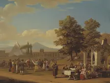 Italian Harvest Festival at Monte Testaccio near Rome, 1825. Creator: Carl Gustaf Hjalmar Mörner