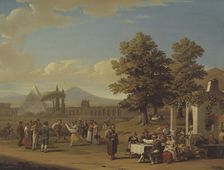 Italian Harvest Festival at Monte Testaccio near Rome, 1825. Creator: Carl Gustaf Hjalmar Mörner