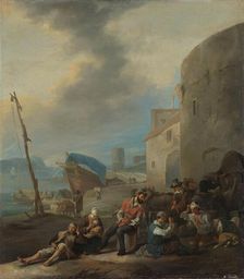 Italian Harbor, 1650-1674. Creator: Johannes Lingelbach