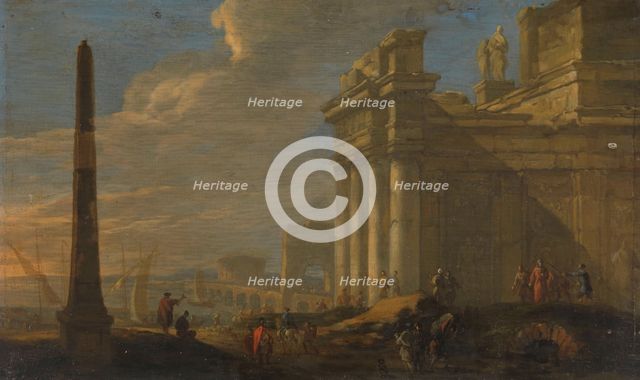 Italian harbor view, 1650-1689. Creator: Jacob van der Ulft.