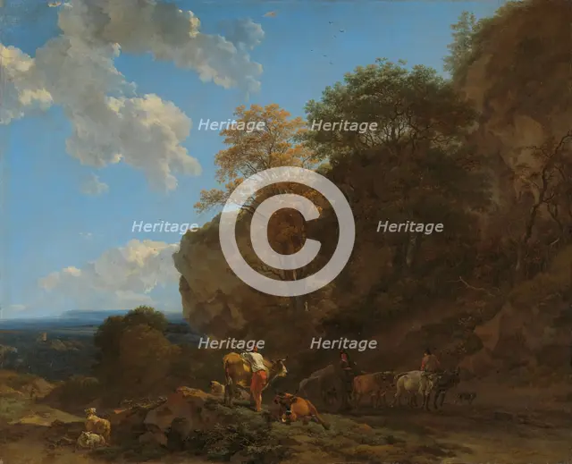 Italian Landscape, 1650-1683. Creator: Nicolaes Berchem.