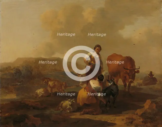Italian Landscape, 1655-1683. Creator: Nicolaes Berchem.