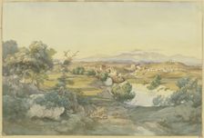 Italian landscape, 19th century. Creator: Eduard Wilhelm Pose