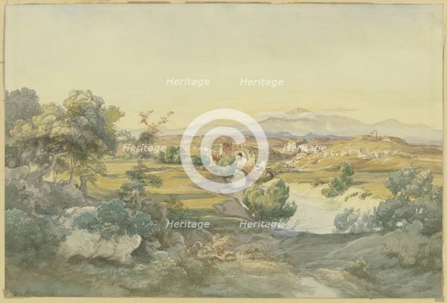 Italian landscape, 19th century. Creator: Eduard Wilhelm Pose.
