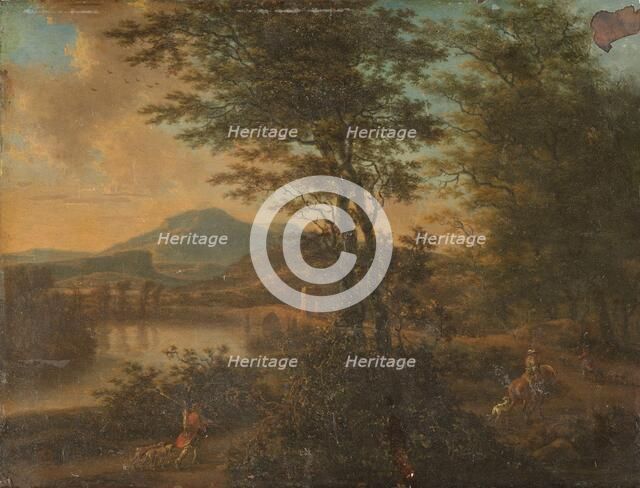 Italian Landscape at Sunset, 1660-1692. Creator: Willem de Heusch.