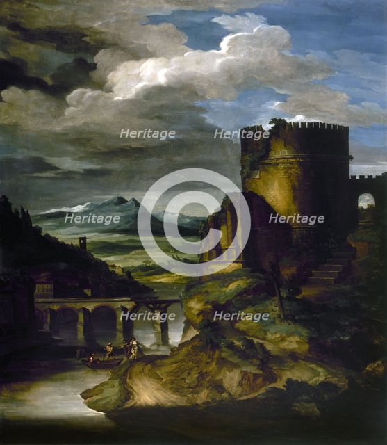 Italian landscape at the tomb, c1818. Creator: Theodore Gericault.