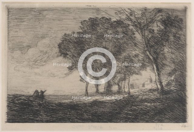 Italian Landscape (Paysage d'Italie), ca. 1865. Creator: Jean-Baptiste-Camille Corot.