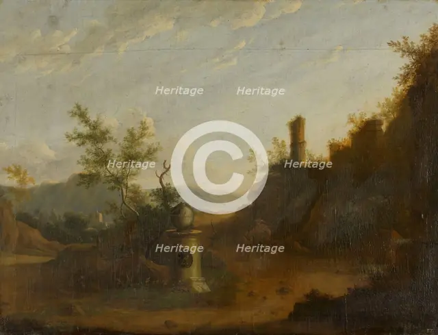 Italian landscape, probably first part of 18th century. Creator: Isaac de Moucheron.