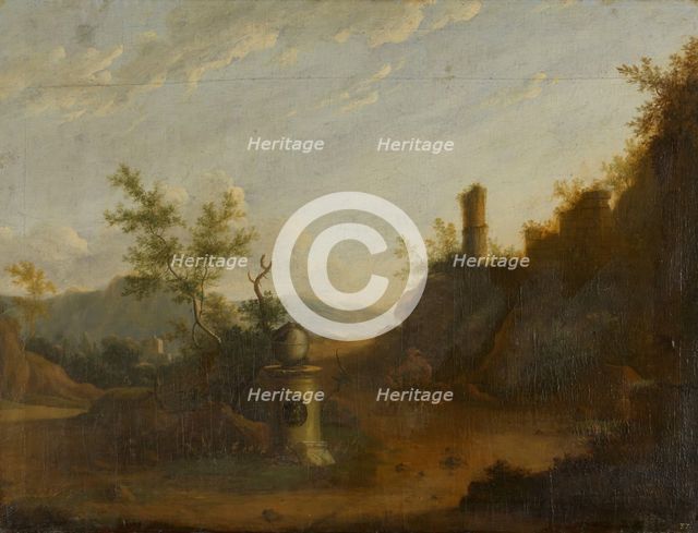 Italian landscape, probably first part of 18th century. Creator: Isaac de Moucheron.