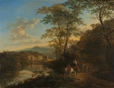 Italian Landscape with the Ponte Lucano over the Aniene River, c.1650-1652. Creator: Jan Dirksz Both