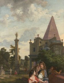 Italian Landscape with three Women in the foreground, c.1687. Creator: Gerard de Lairesse