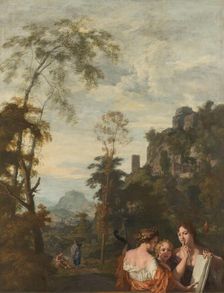 Italian Landscape with three Women Making Music, c.1687. Creator: Gerard de Lairesse