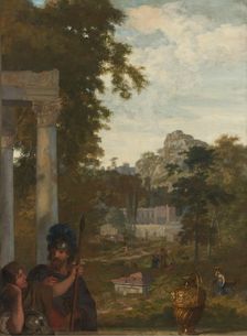 Italian Landscape with two Roman Soldiers, c.1687. Creator: Gerard de Lairesse